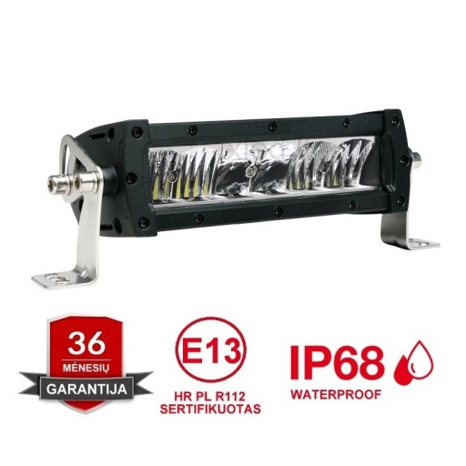 LED BAR sertifikuotas žibintas 60W 6000LM 12-24V (E9 HR PL) COMBO 21cm